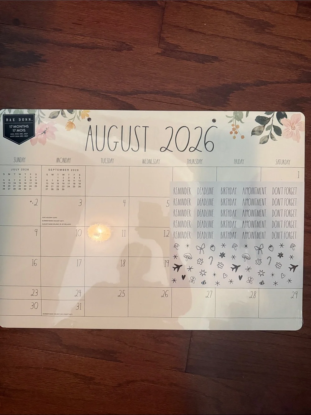Rae Dunn Floral Desk Calendar